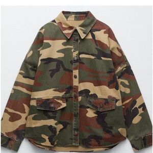 Zara Camo shirt jacket